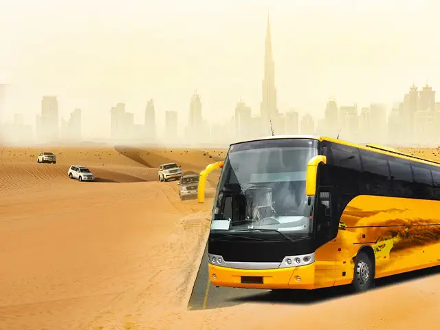 Bus Pickup Desert Safari Adventure in Dubai